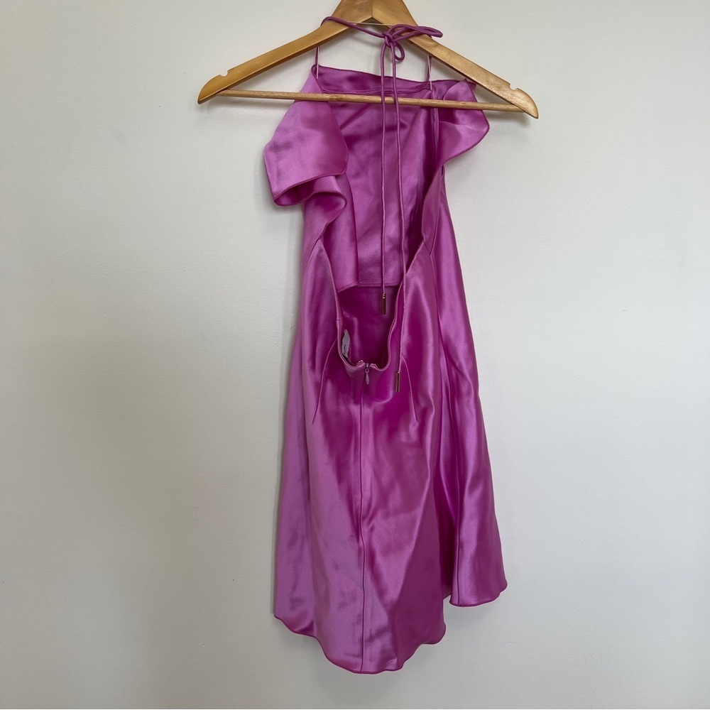 Acler Abdie Satin Gathered Mini Dress Size 8 - Picture 7 of 11